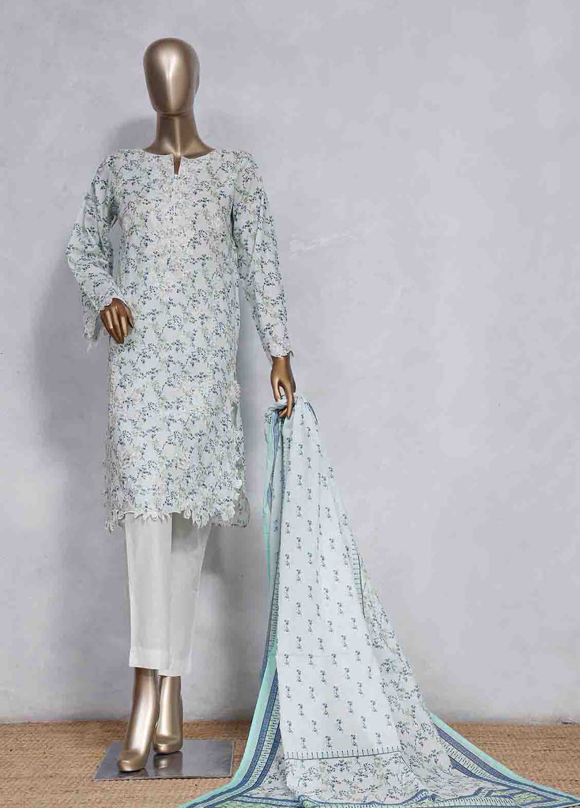 Bin Saeed Fabric - SMLS-0491-CB- 3 Piece Embroidered Stitched Suit