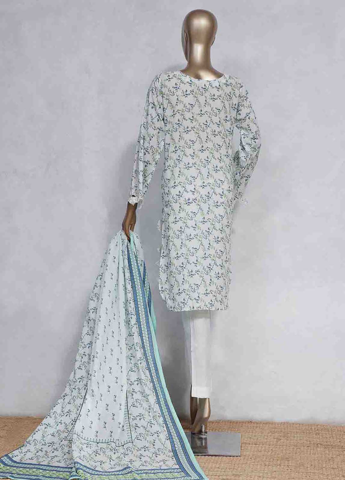 Bin Saeed Fabric - SMLS-0491-CB- 3 Piece Embroidered Stitched Suit
