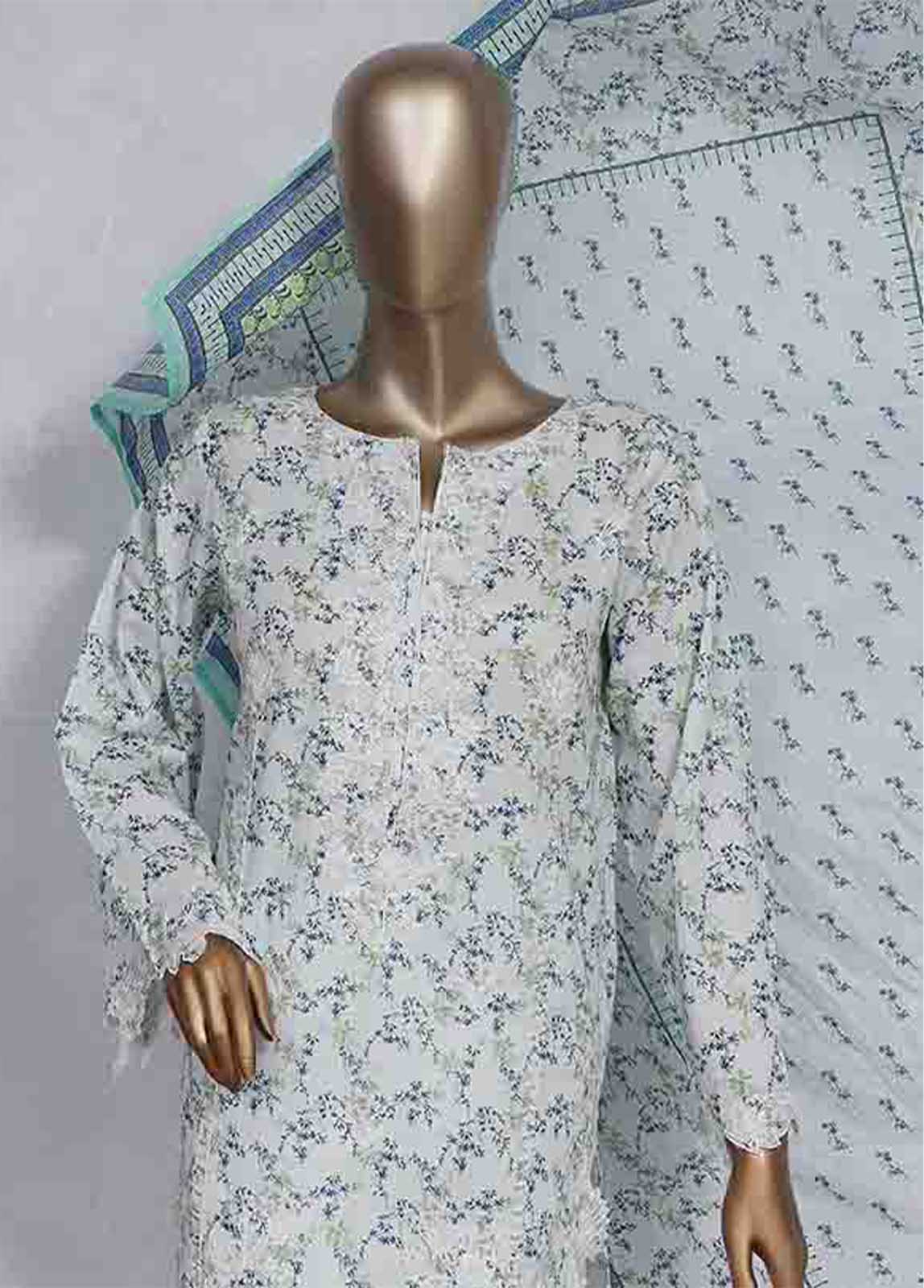 Bin Saeed Fabric - SMLS-0491-CB- 3 Piece Embroidered Stitched Suit