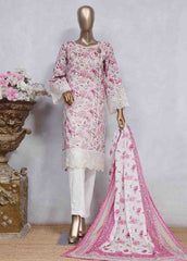 SMLS-0495-CB- 3 Piece Embroidered Stitched Suit