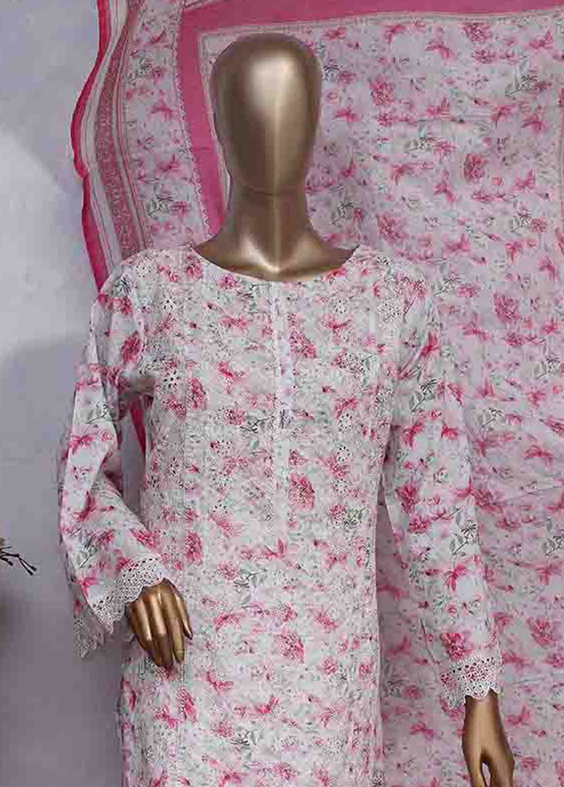 Bin Saeed Fabric - SMLS-0496-CB- 3 Piece Embroidered Stitched Suit