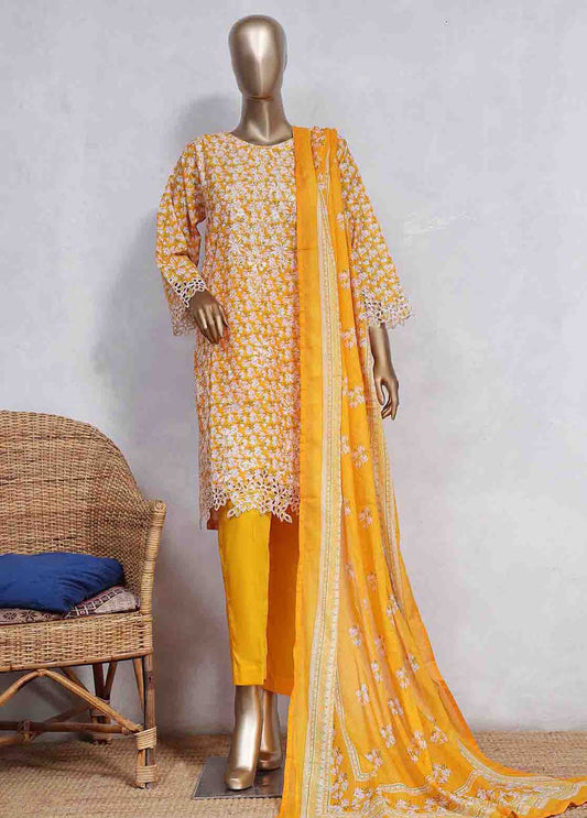 SMLS-0499-CB- 3 Piece Embroidered Stitched Suit