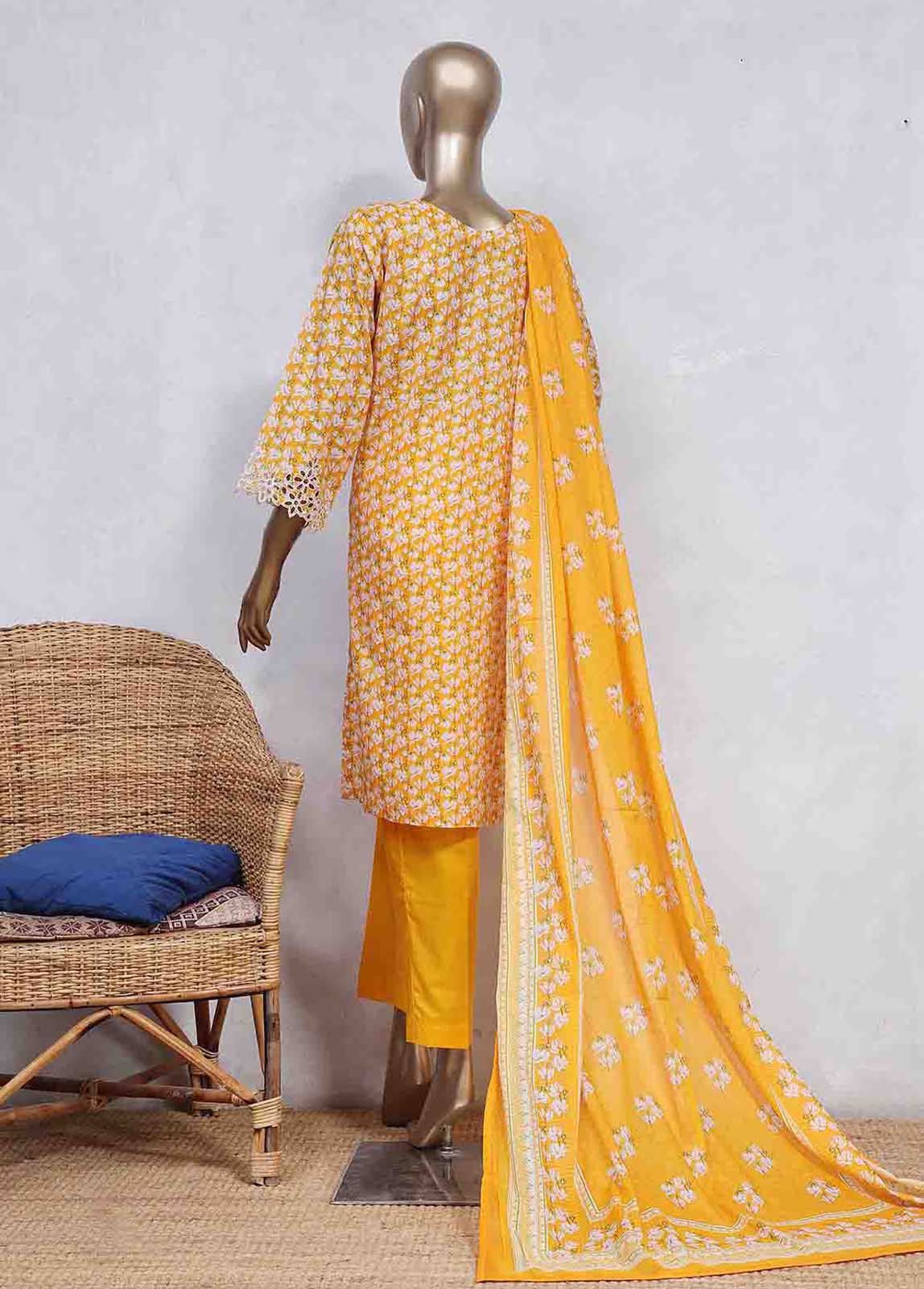 Bin Saeed Fabric - SMLS-0499-CB R72 - 3 Piece Embroidered Stitched Suit