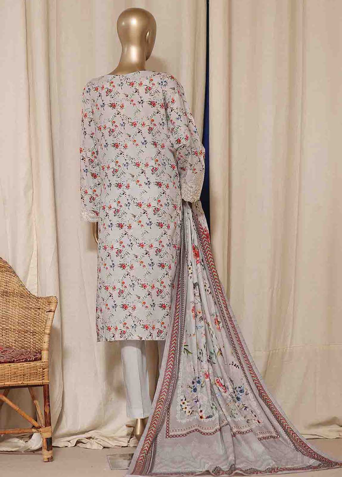 Bin Saeed Fabric - SMLS-0506-CB- 3 Piece Embroidered Stitched Suit