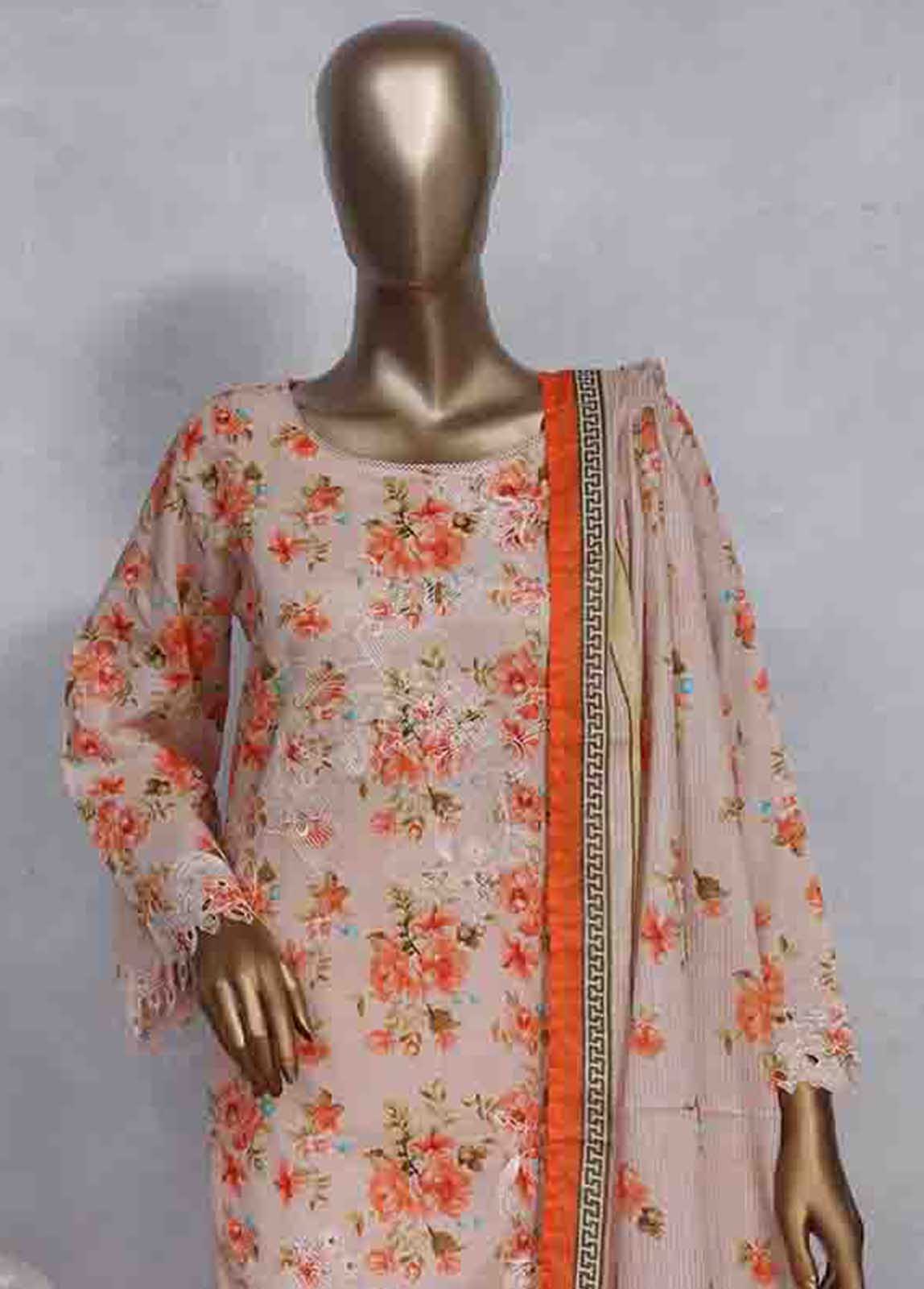 Bin Saeed Fabric - SMLS-0508-CB- 3 Piece Embroidered Stitched Suit