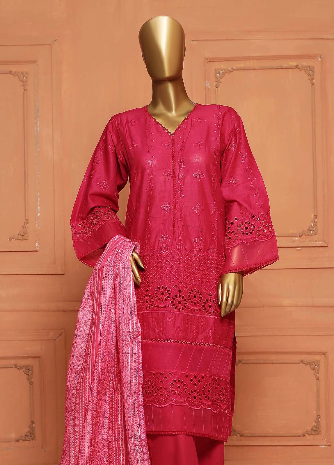 Bin Saeed Fabric - SMLS-31-TF- 3 Piece Chikankari Stitched Suit