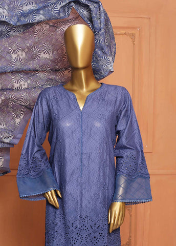 Bin Saeed Fabric - SMLS-34-TF- 3 Piece Chikankari Stitched Suit