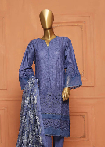 Bin Saeed Fabric - SMLS-34-TF- 3 Piece Chikankari Stitched Suit
