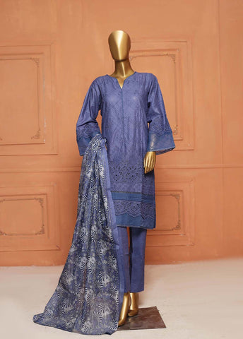 Bin Saeed Fabric - SMLS-34-TF- 3 Piece Chikankari Stitched Suit