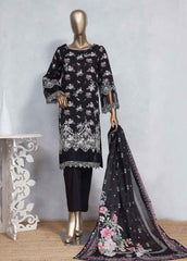SMLS-489-CB- 3 Piece Embroidered Stitched Suit