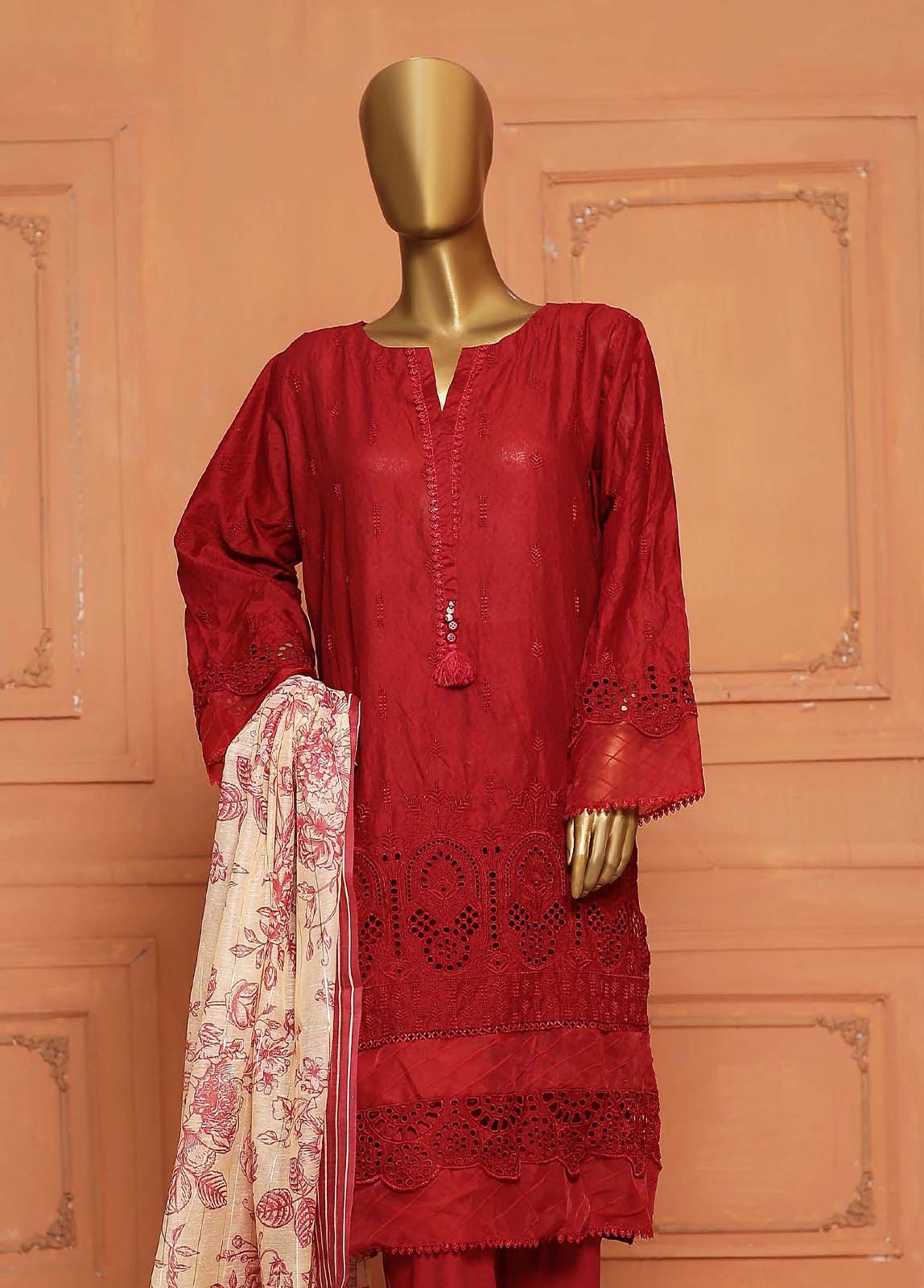 Bin Saeed Fabric - SMLS-50-TF- 3 Piece Chikankari Stitched Suit