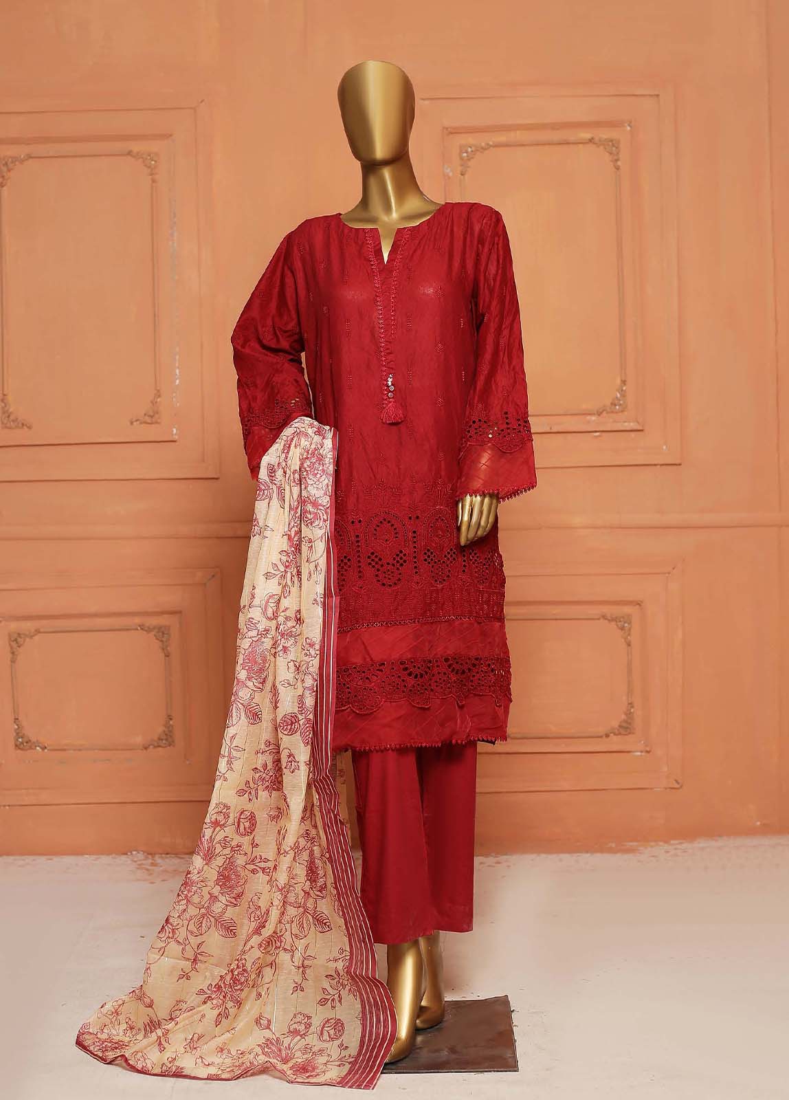 Bin Saeed Fabric - SMLS-50-TF- 3 Piece Chikankari Stitched Suit