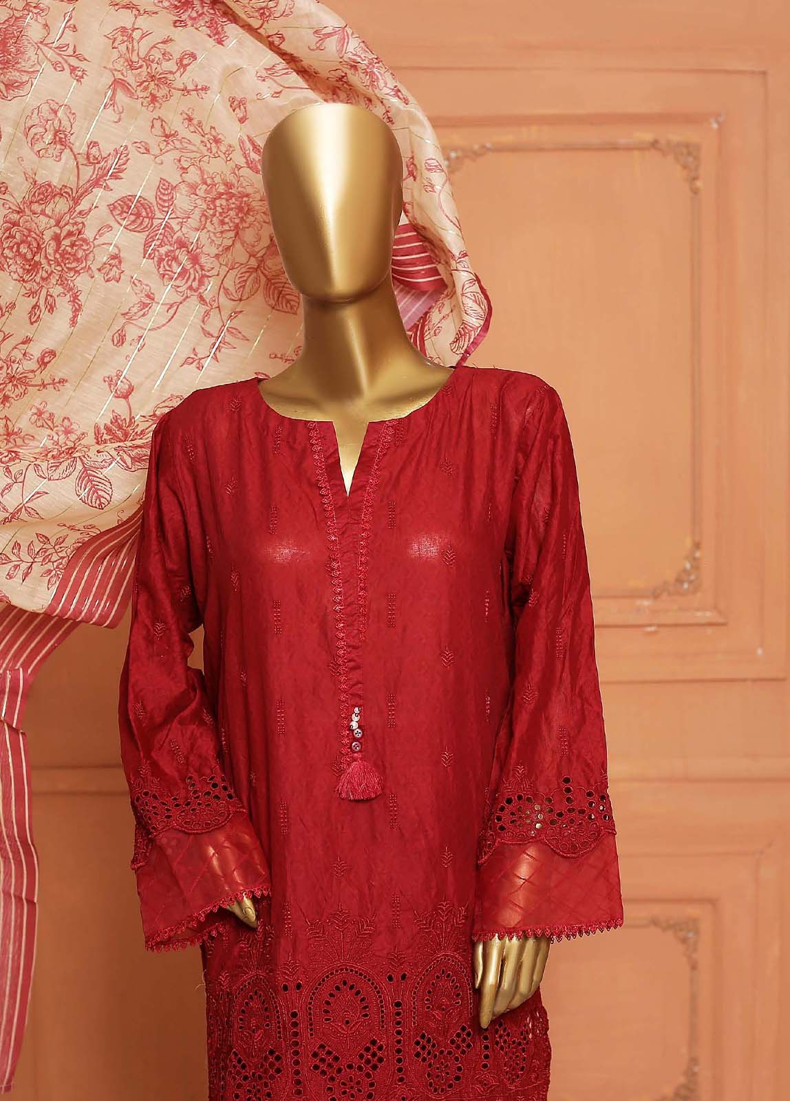 Bin Saeed Fabric - SMLS-50-TF- 3 Piece Chikankari Stitched Suit