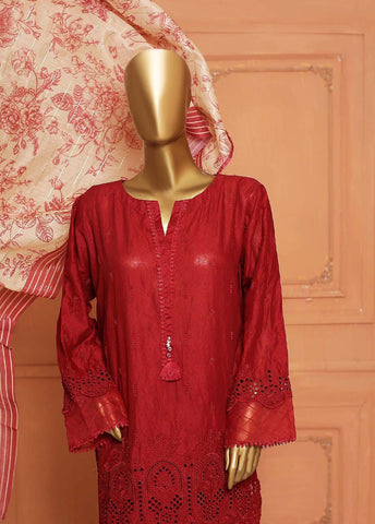 Bin Saeed Fabric - SMLS-50-TF- 3 Piece Chikankari Stitched Suit