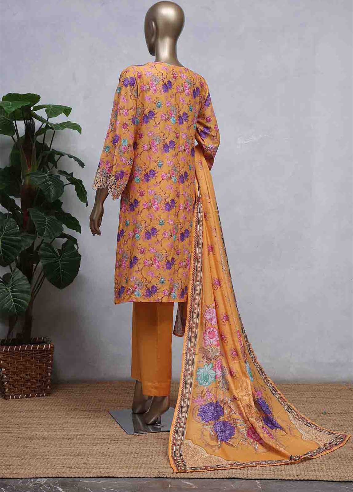 SMLS-500-CB- 3 Piece Embroidered Stitched Suit