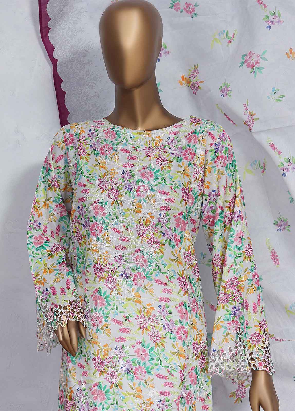 SMLS-501-CB- 3 Piece Embroidered Stitched Suit