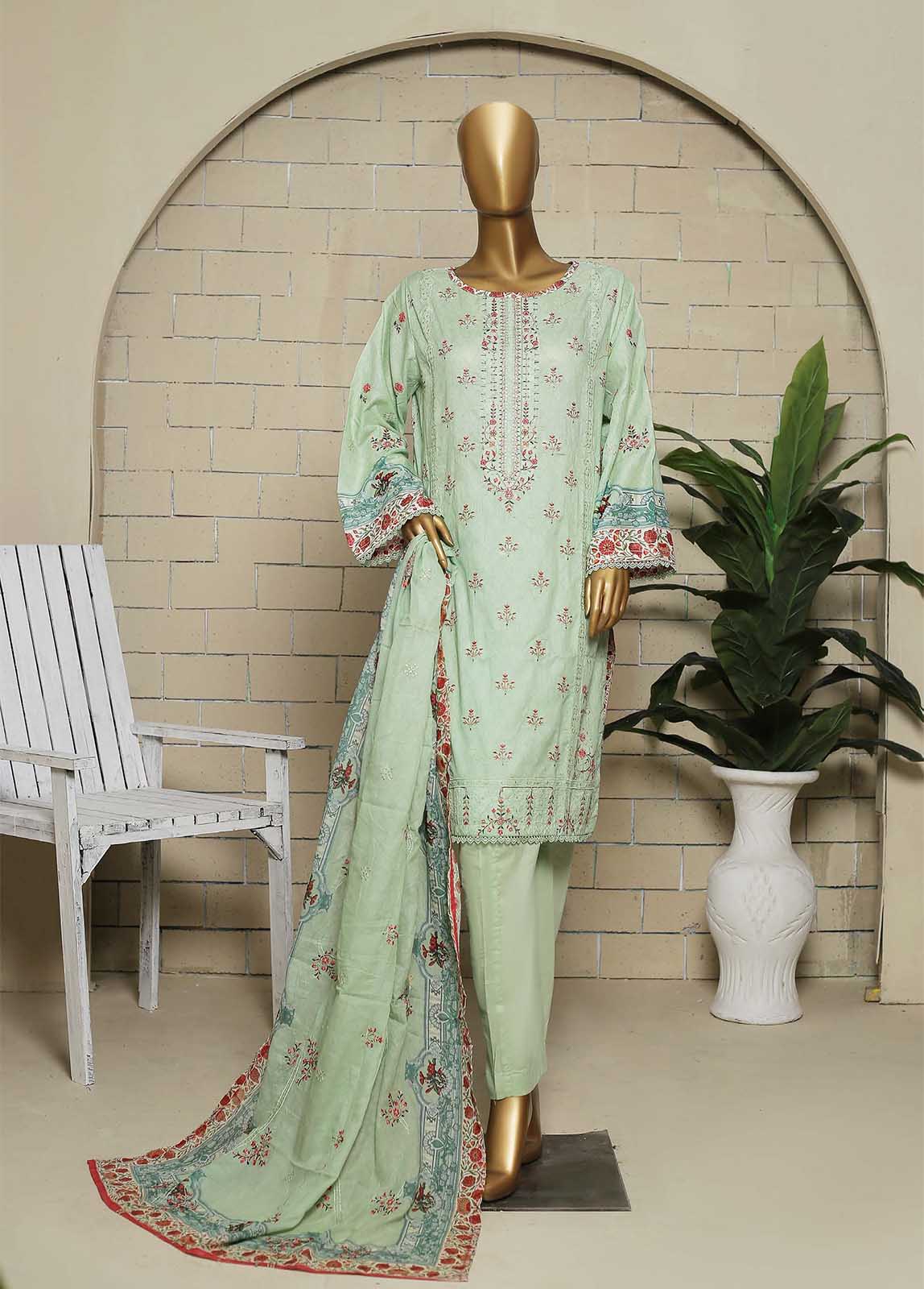 Bin Saeed Fabric - SMLS-58-ED- 3 Piece Embroidered Stitched Suit