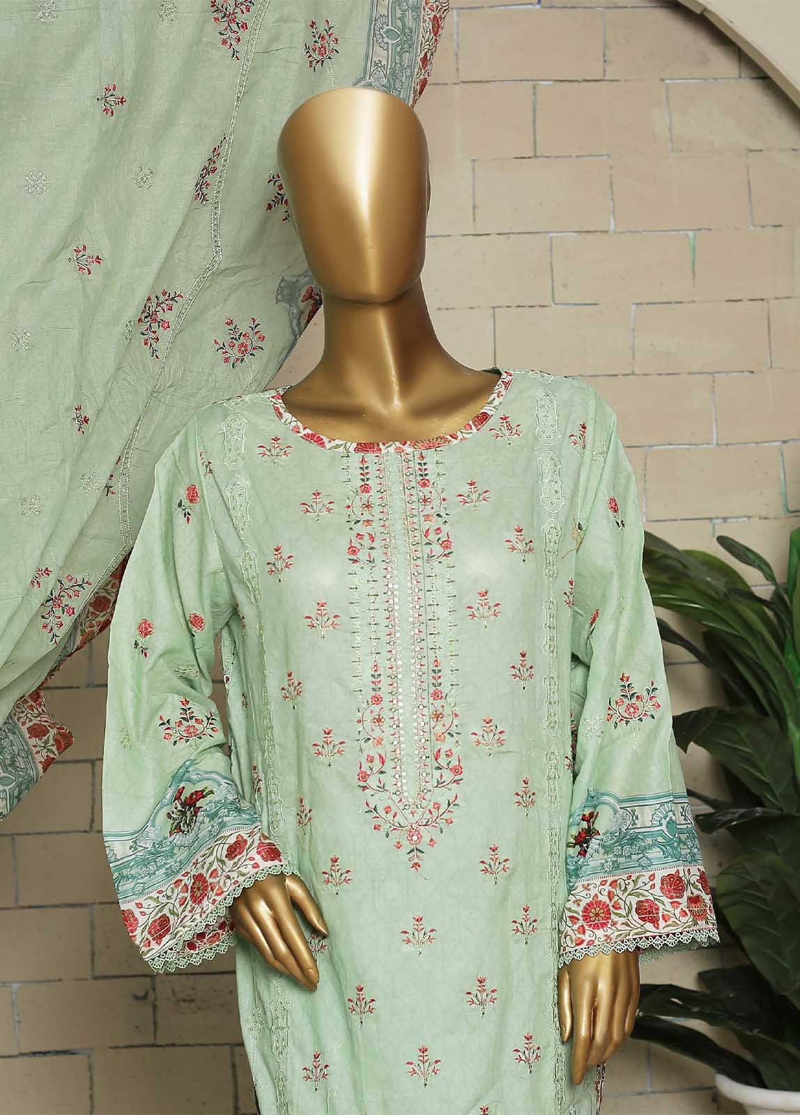 SMLS-58-ED- 3 Piece Embroidered Stitched Suit