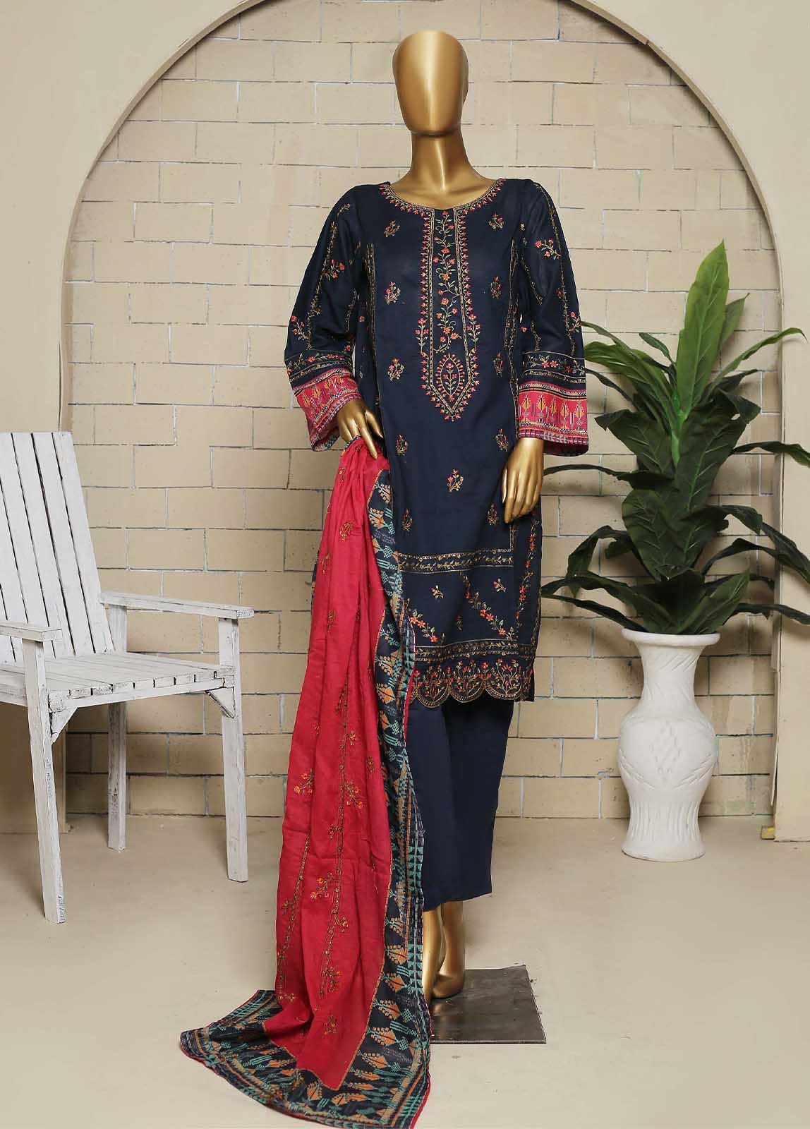 Bin Saeed Fabric - SMLS-60-ED- 3 Piece Embroidered Stitched Suit