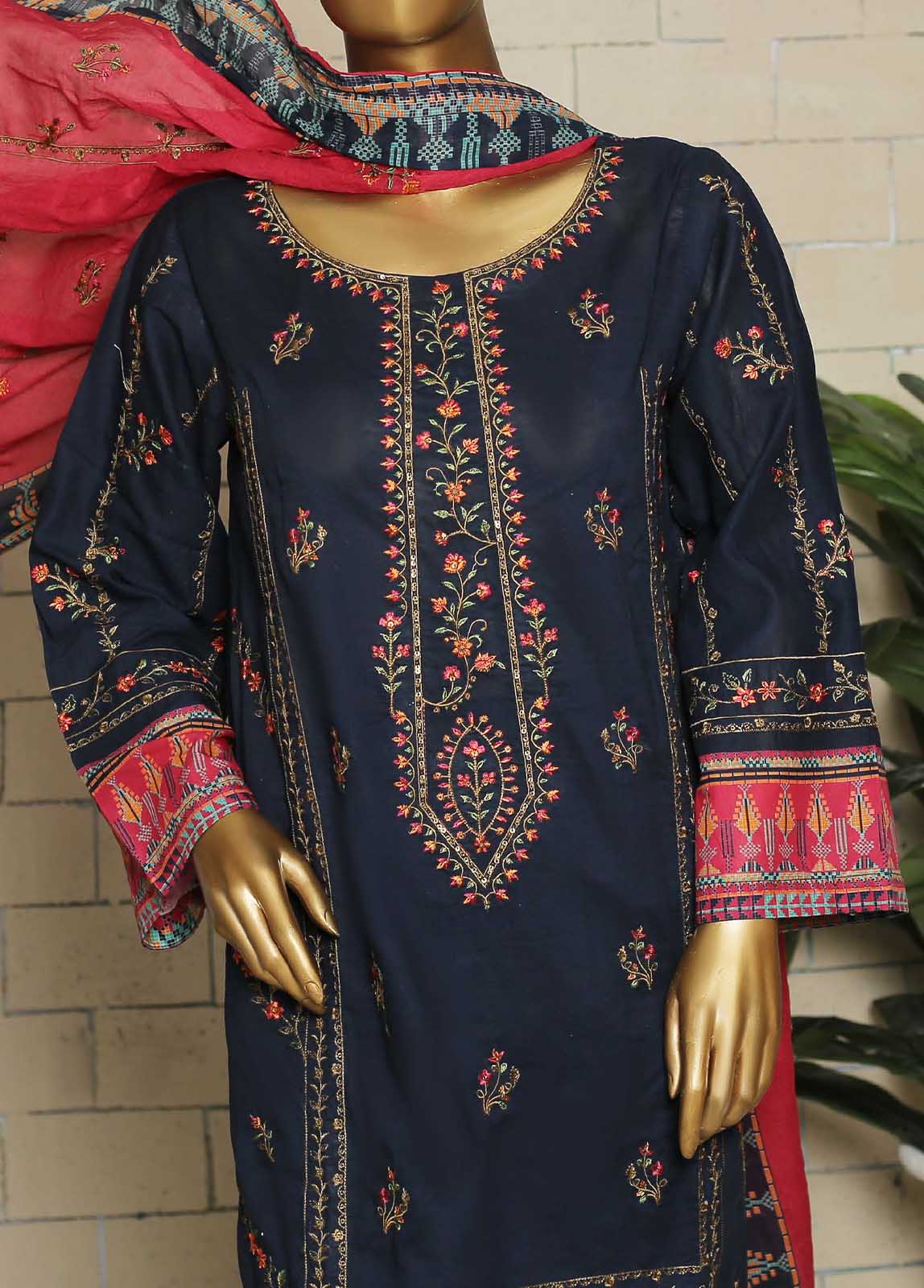 Bin Saeed Fabric - SMLS-60-ED- 3 Piece Embroidered Stitched Suit