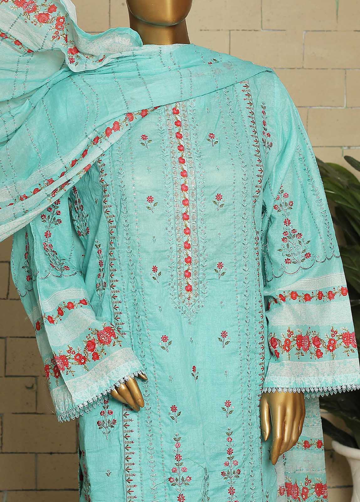 Bin Saeed Fabric - SMLS-61-ED- 3 Piece Embroidered Stitched Suit