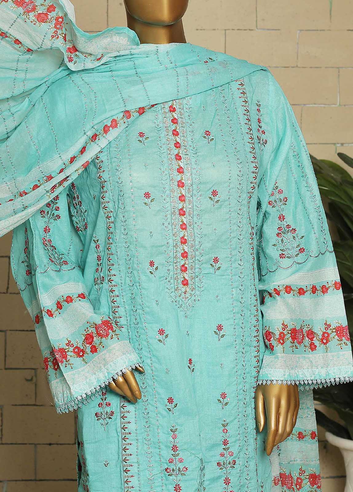 SMLS-61-ED- 3 Piece Embroidered Stitched Suit