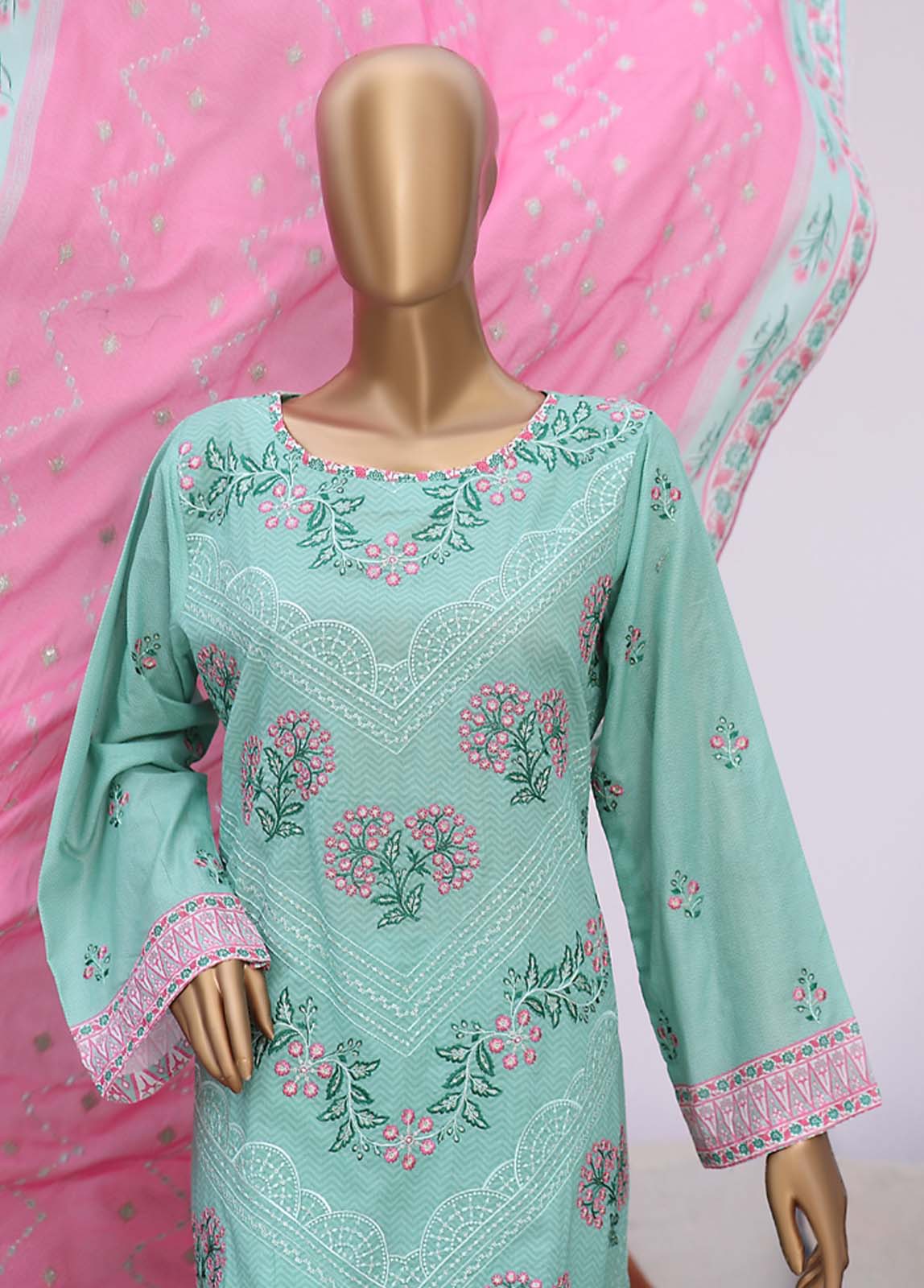 SMLS-63-ED- 3 Piece Embroidered Stitched Suit