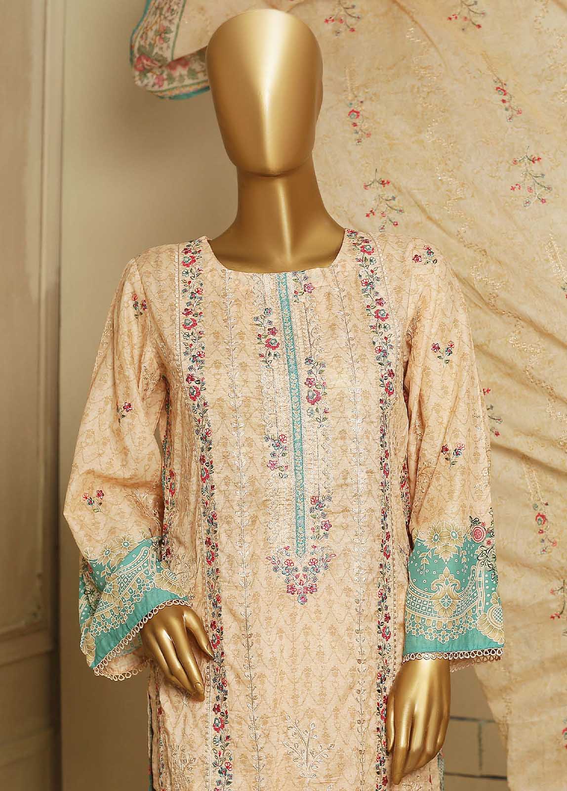 Bin Saeed Fabric - SMLS-71-ED- 3 Piece Embroidered Stitched Suit