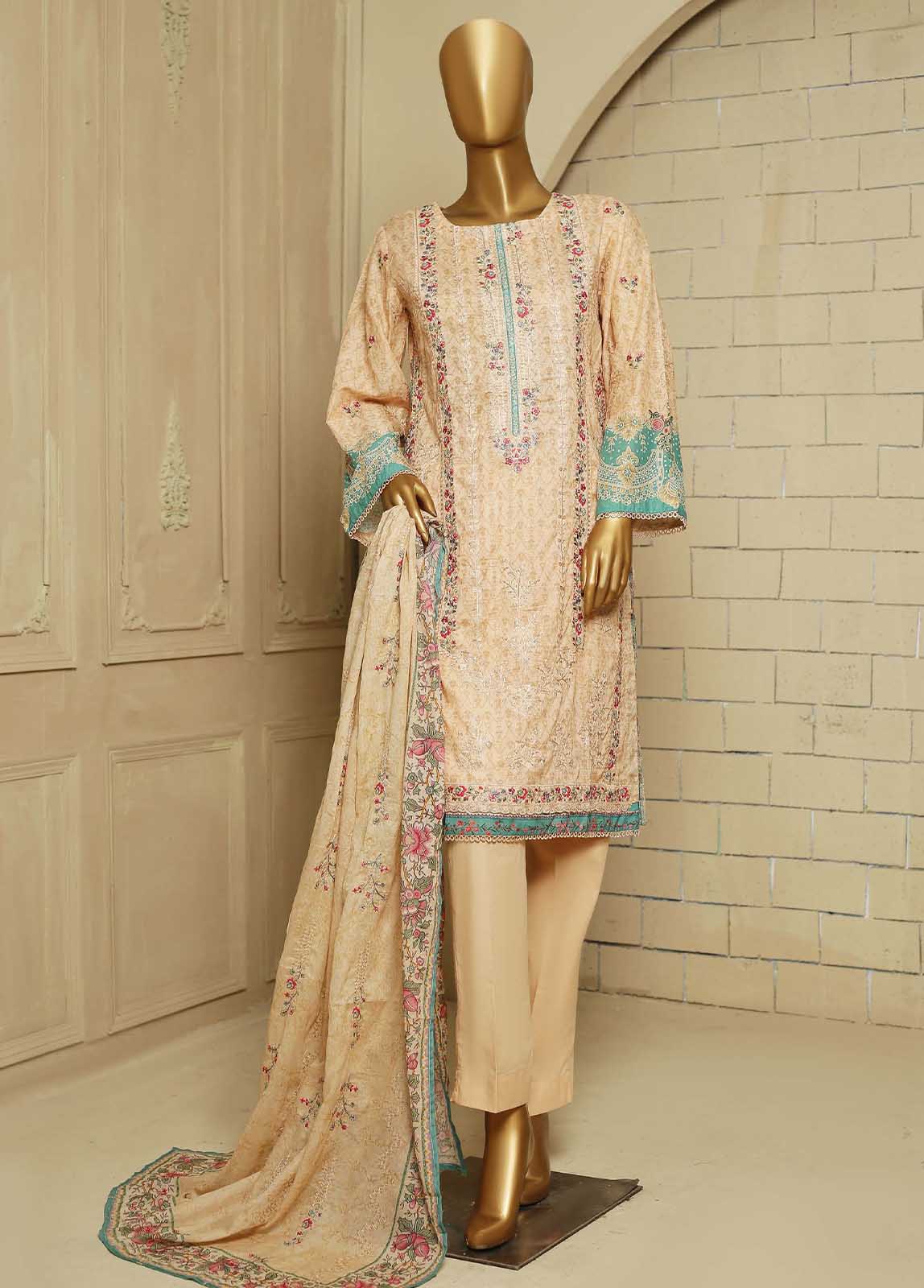 Bin Saeed Fabric - SMLS-71-ED- 3 Piece Embroidered Stitched Suit