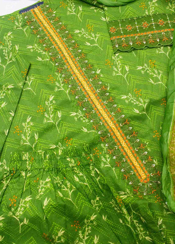 Bin Saeed Fabric - SMLSTF-010- 3 Piece Embroidered Stitched Suit