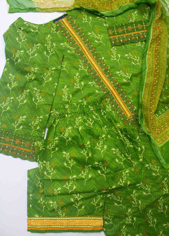 Bin Saeed Fabric - SMLSTF-010- 3 Piece Embroidered Stitched Suit