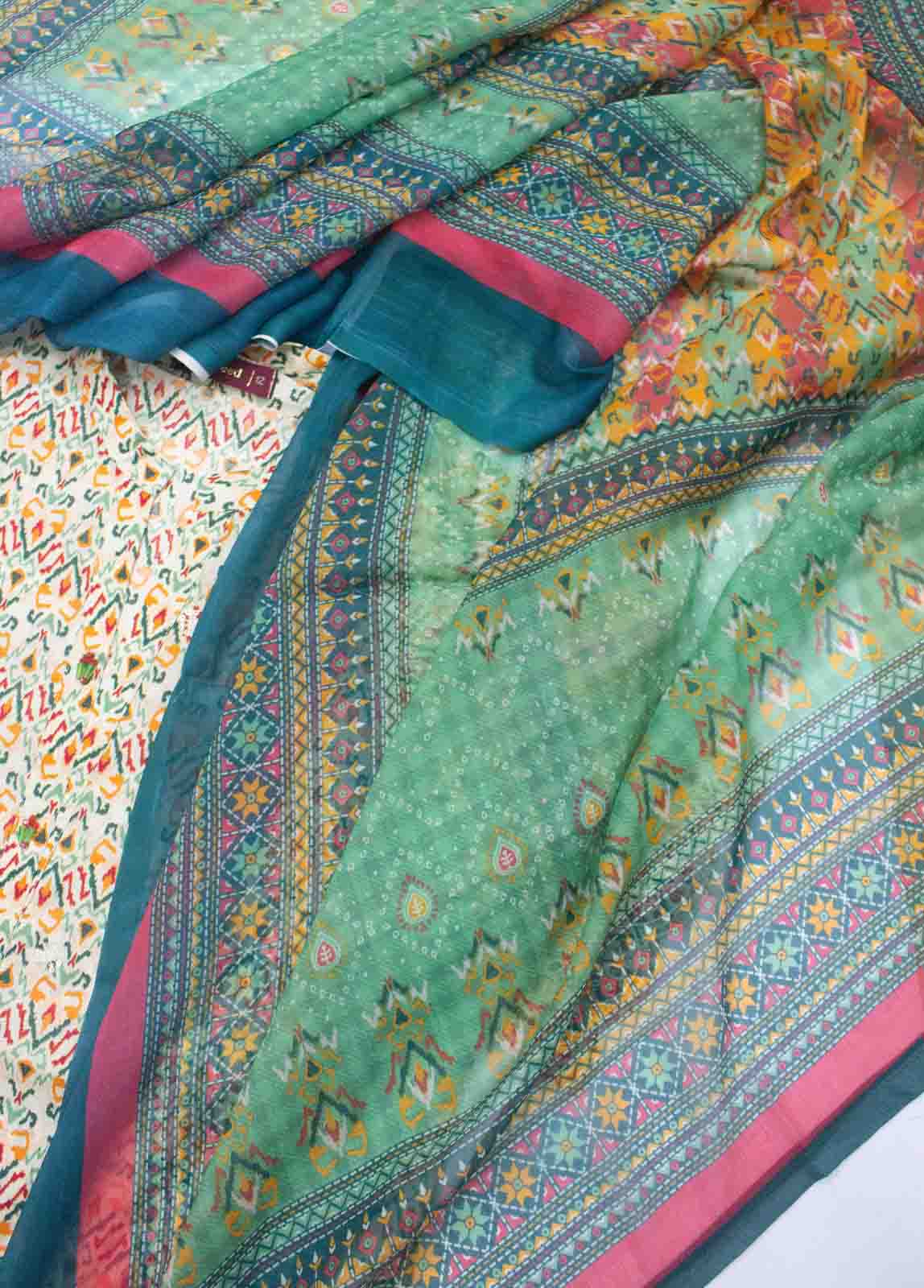 Bin Saeed Fabric - SMLSTF-021- 3 Piece Embroidered Stitched Suit