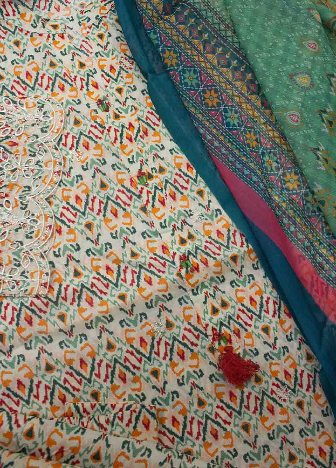 Bin Saeed Fabric - SMLSTF-021- 3 Piece Embroidered Stitched Suit