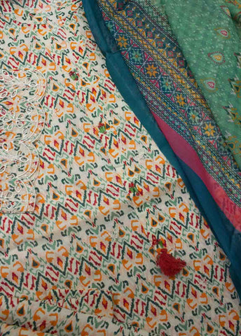 Bin Saeed Fabric - SMLSTF-021- 3 Piece Embroidered Stitched Suit