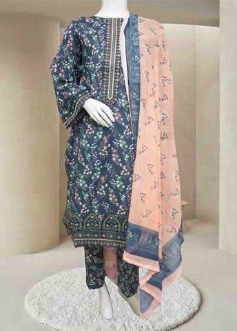 Bin Saeed Fabric - SMLSTF-023- 3 Piece Embroidered Stitched Suit