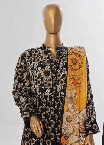 Bin Saeed Fabric - SMP-FR-0028-3 Piece Lawn Printed Frock Style Suit