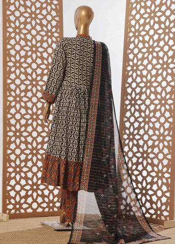 Bin Saeed Fabric - SMP-FR-0029-3 Piece Lawn Printed Frock Style Suit