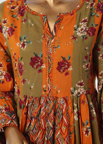 Bin Saeed Fabric - SMP-FR-0033-3 Piece Lawn Printed Frock Style Suit