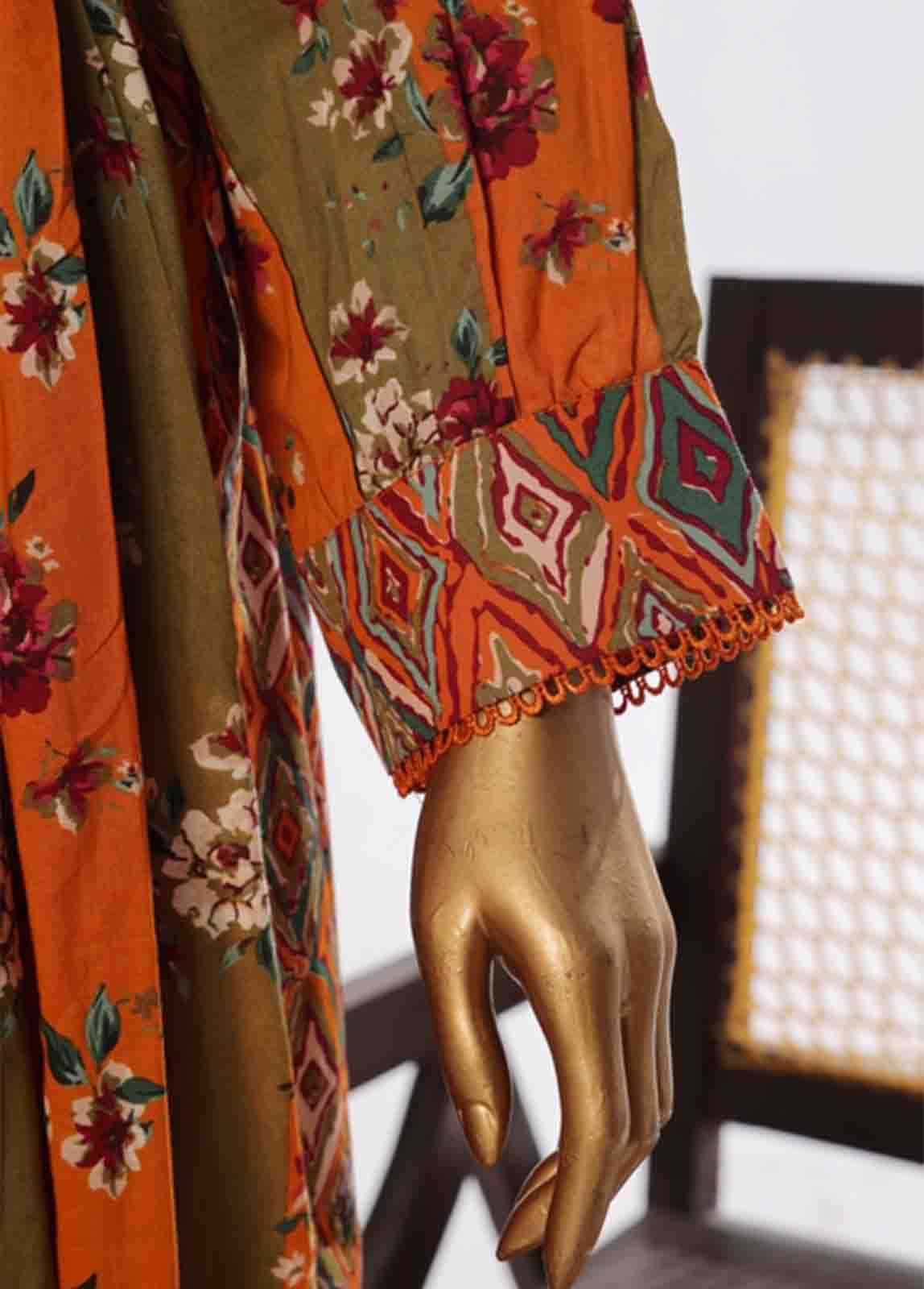 Bin Saeed Fabric - SMP-FR-0033-3 Piece Lawn Printed Frock Style Suit