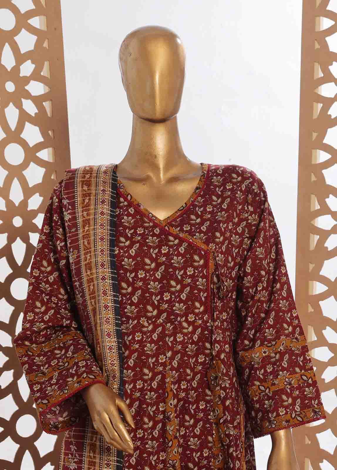 Bin Saeed Fabric - SMP-FR-0034-3 Piece Lawn Printed Frock Style Suit