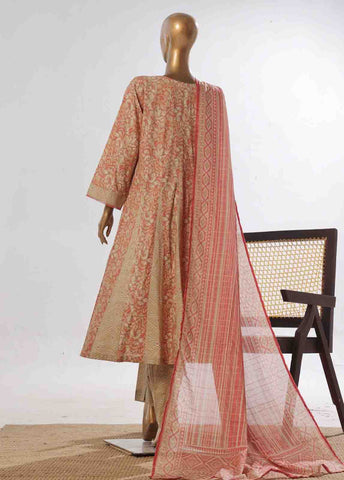 Bin Saeed Fabric - SMP-FR-0039-3 Piece Lawn Printed Frock Style Suit