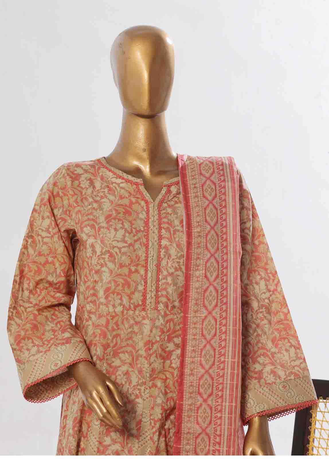 Bin Saeed Fabric - SMP-FR-0039-3 Piece Lawn Printed Frock Style Suit