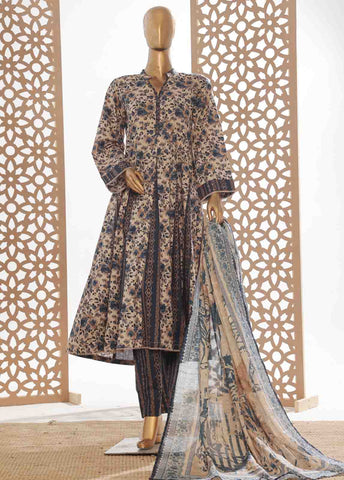 Bin Saeed Fabric - SMP-FR-0044-3 Piece Lawn Printed Frock Style Suit