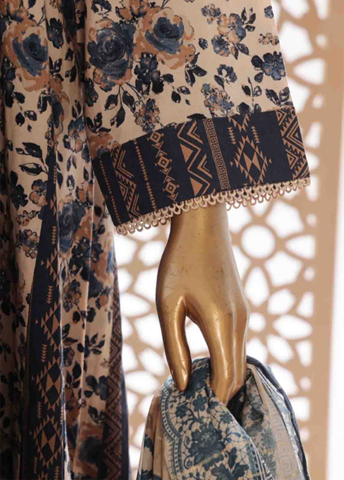 Bin Saeed Fabric - SMP-FR-0044-3 Piece Lawn Printed Frock Style Suit