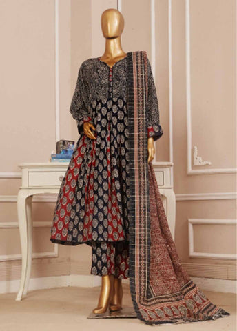 Bin Saeed Fabric - SMP-FR-025-3 Piece Lawn Printed Frock Style Suit