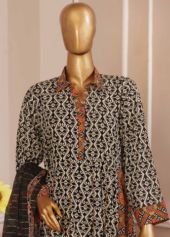 Bin Saeed Fabric - SMP-FR-030-3 Piece Lawn Printed Frock Style Suit