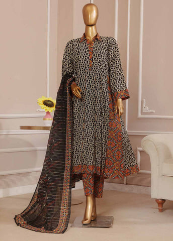 Bin Saeed Fabric - SMP-FR-030-3 Piece Lawn Printed Frock Style Suit