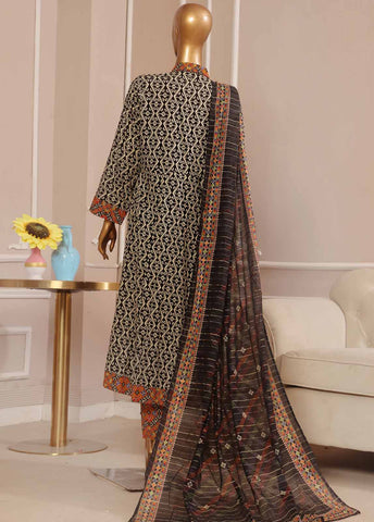 Bin Saeed Fabric - SMP-FR-030-3 Piece Lawn Printed Frock Style Suit