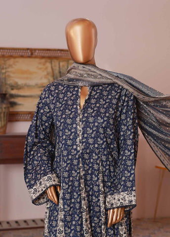 Bin Saeed Fabric - SMP-FR-031-3 Piece Lawn Printed Frock Style Suit