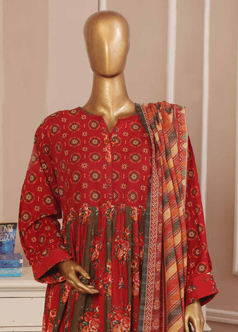 Bin Saeed Fabric - SMP-FR-032-3 Piece Lawn Printed Frock Style Suit